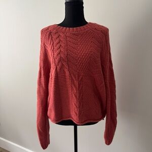 Cable Knit Sweater in Rust